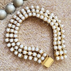 White Mini Pearl Multi-Row Bracelet